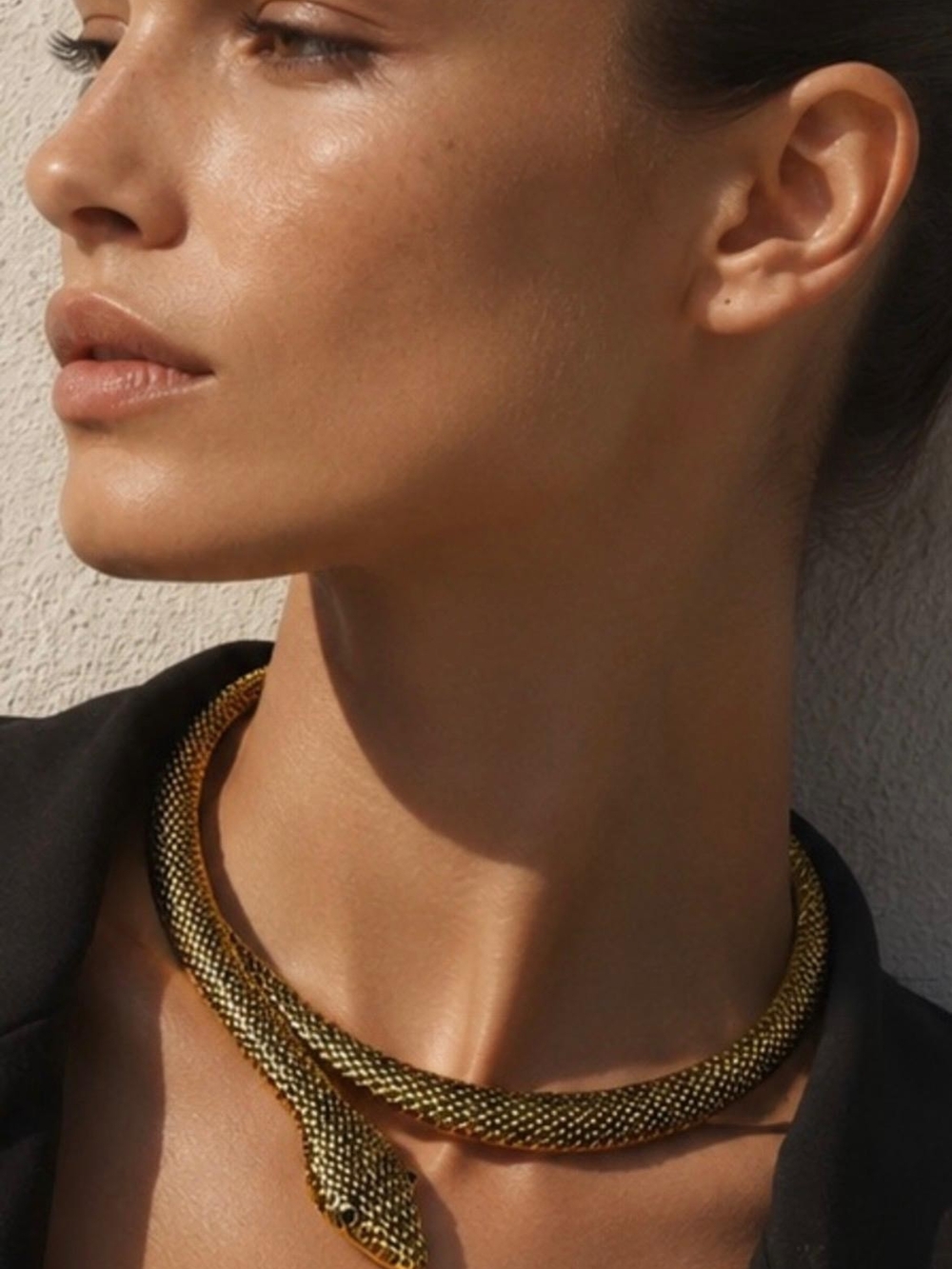 Gold Snake Collar Necklace